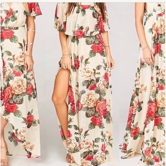 Show Me Your Mumu Floral Hacienda In Lady Rose Ivory Long Maxi Dress XS - Picture 2 of 8